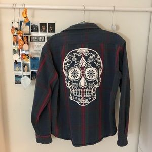 Flannel with skul design
